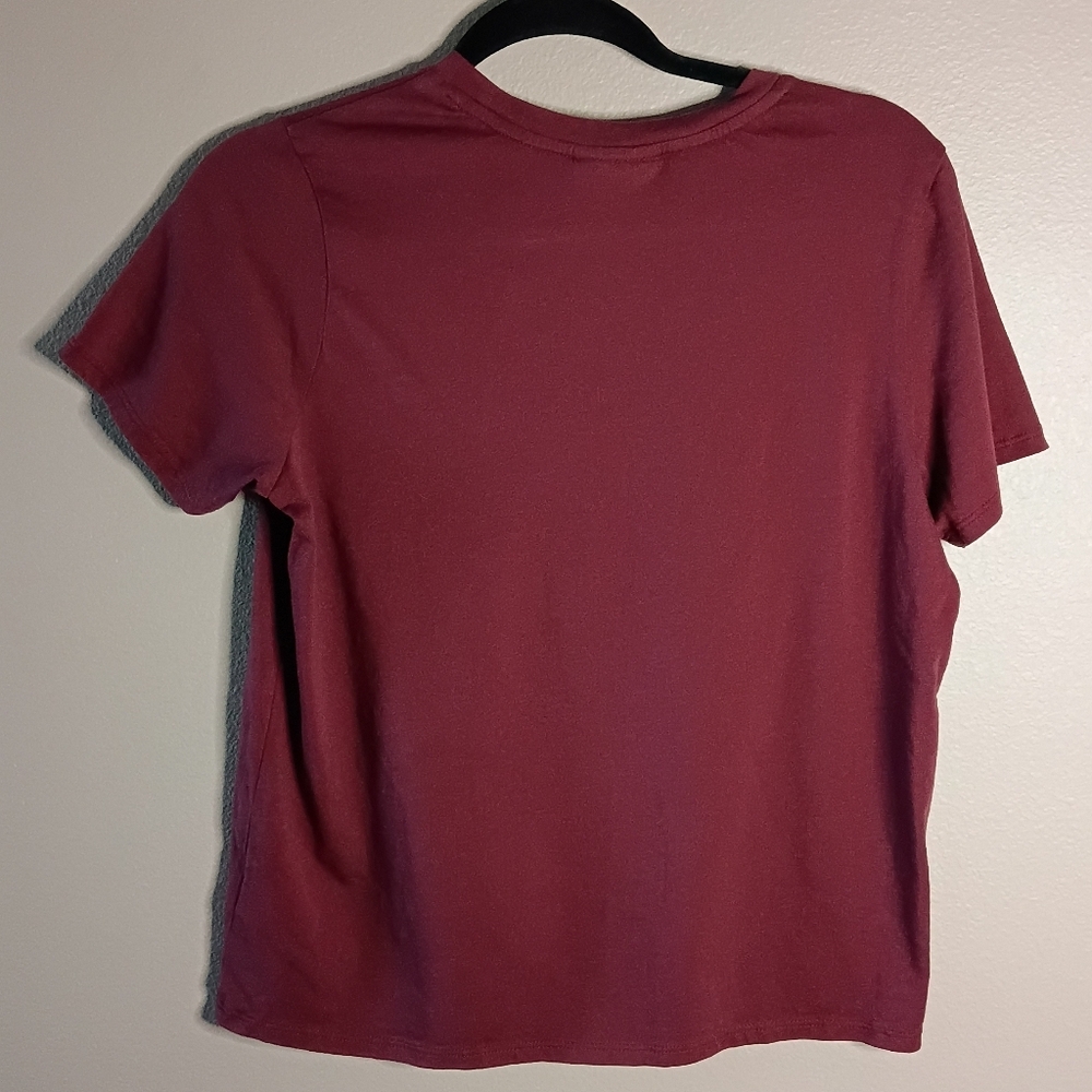 Modcloth Witches on Brooms T-Shirt Burgundy Graphic Print Cotton Halloween Sz M - Picture 4 of 7